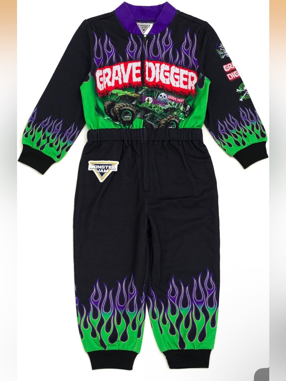 Grave Digger Monster Jam Flame Jumpsuit